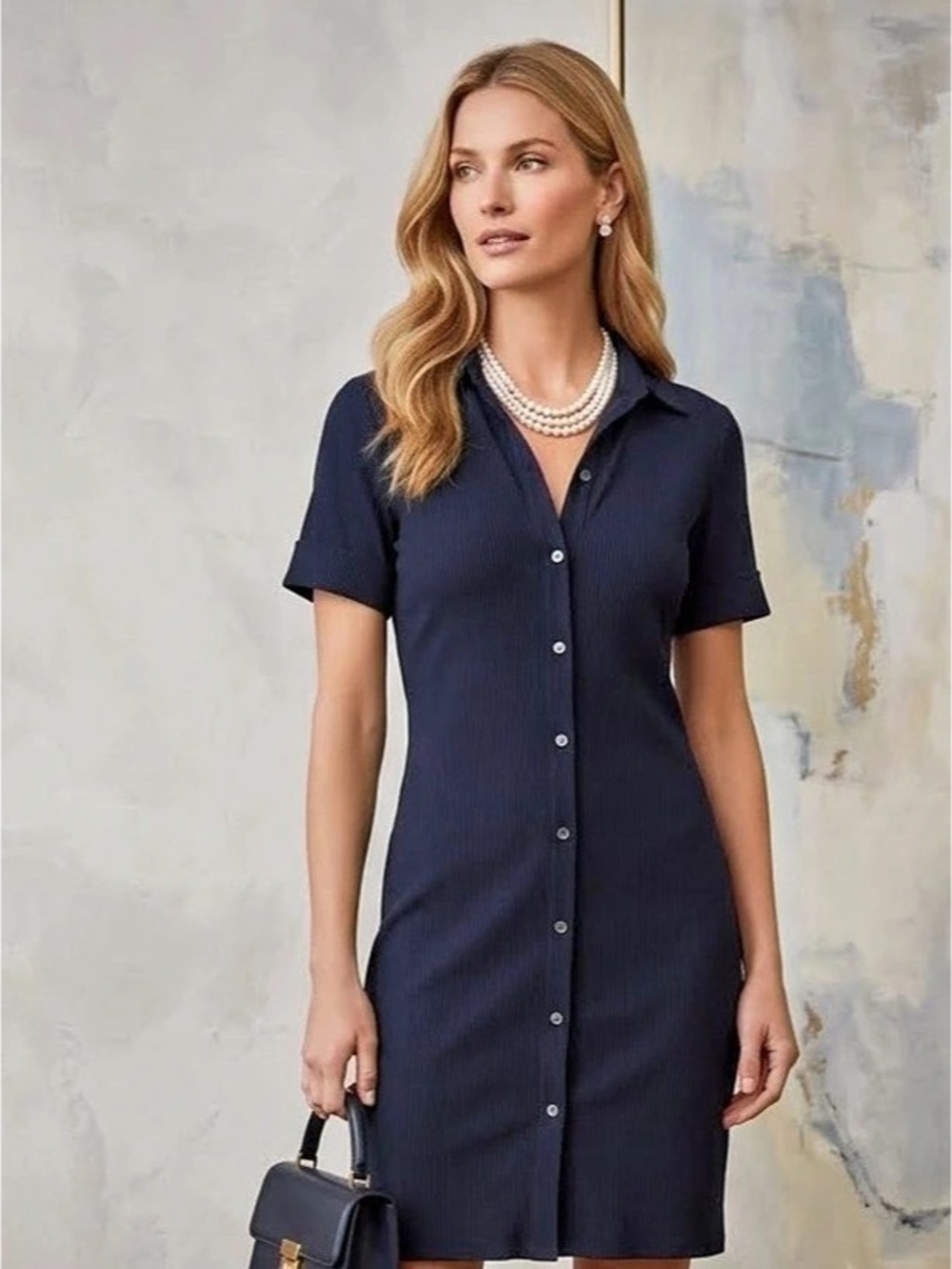 Women's Theory New Blue Button Front Mini Dress size M label removed has tag